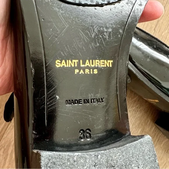 SAINT LAURENT Patent leather Mary Jane Flats Shoes size EUR 36